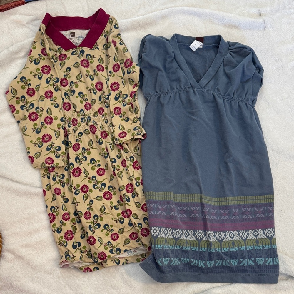 Tea Collection Floral and Blue Dress Duo